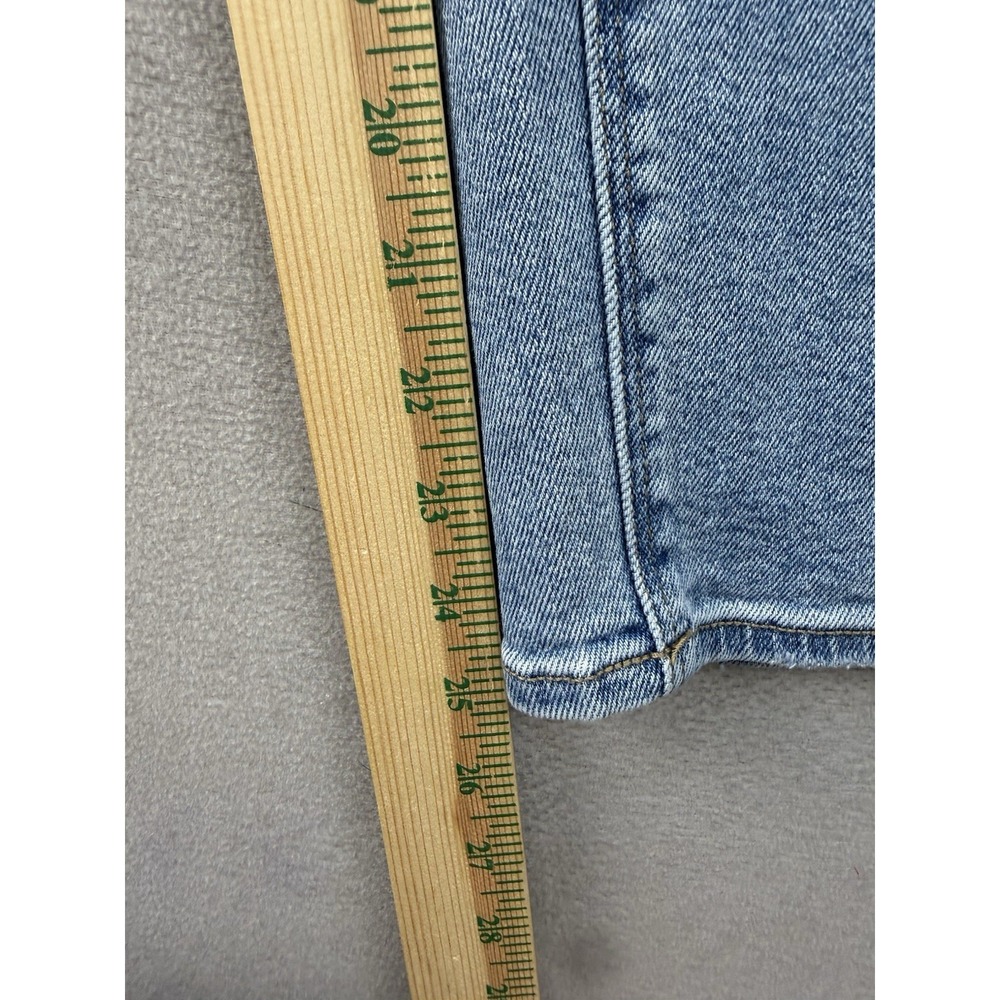 American Eagle Curvy Mom Jeans Sz 16 Short Blue Denim High Rise Stretch - Picture 6 of 10